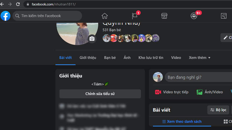 Trang Facebook cá nhân của bạn